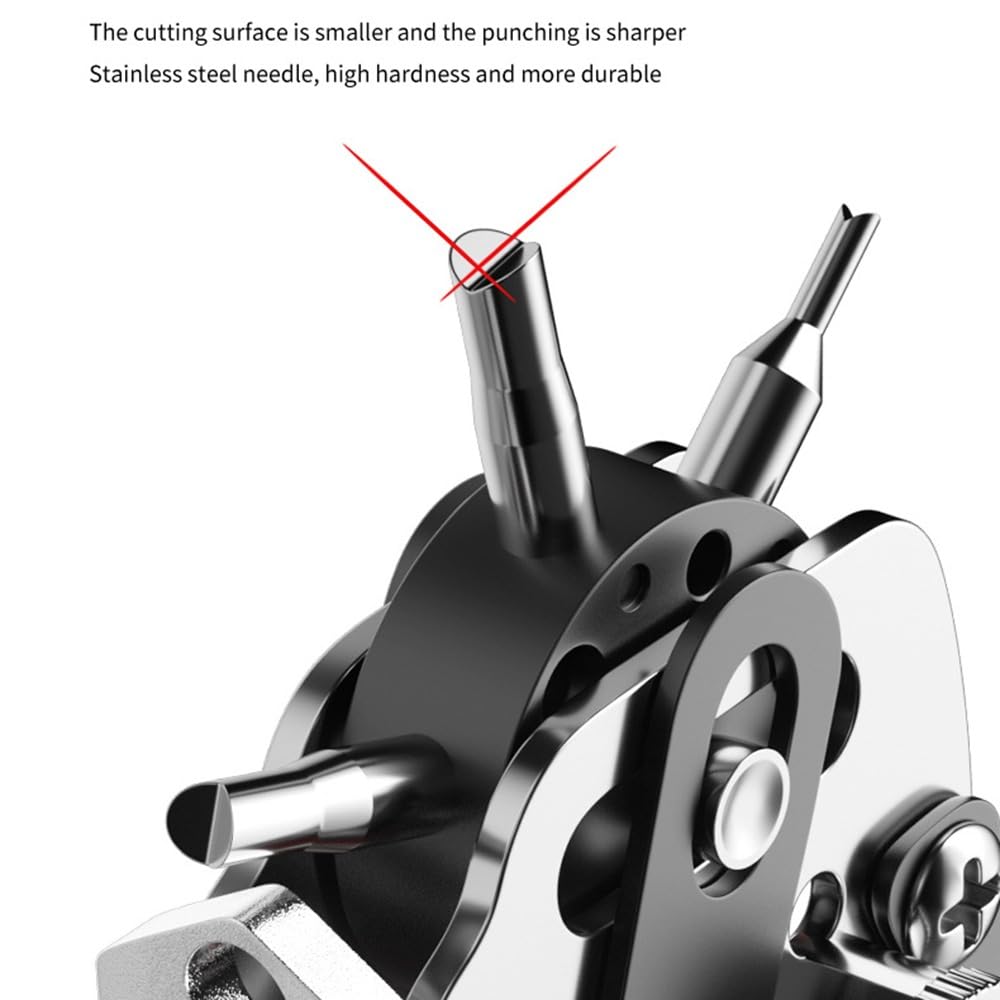 Leather Hole Punch Tool Multi Hole Sizes 45# Steel Puncher For Belts, Watch Bands, Straps, Dog Collars, Saddles, Shoes, Fabric, DIY Home, Craft Projects