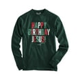 thumbnail image 2 of Blessed Girl Womens Long Sleeve T-Shirt Happy Birthday Jesus, Forest Green, XL, 2 of 4