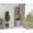 Light Gray, variant on Light Gray Double - Door Corner Cabinet for Bar Setup / Eight Cubbies and Wine Glass Rack