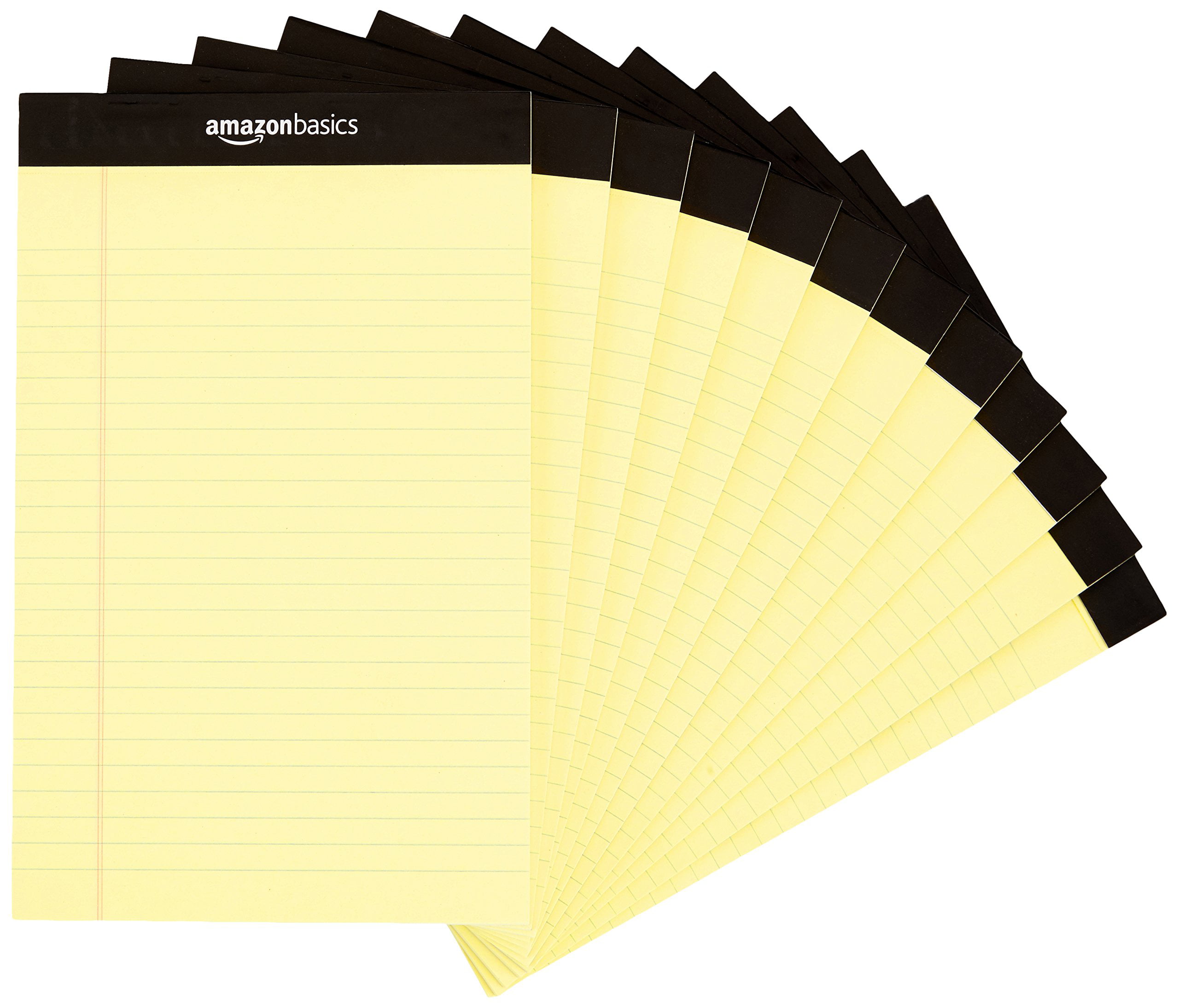Narrow Rule 5 x 8 Universal 46200 Perforated Edge Writing Pad Four Pack Canary Pack of 12 50 Sheet 