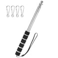 thumbnail image 1 of Uxcell 6.56Ft/2M Telescopic Flag Pole with Clips Black, 1 of 2