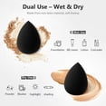 thumbnail image 3 of Rewera 10 Pack Makeup Sponge Set, Beauty Foundation Sponges Blending Latex-free Washable Cosmetic Blender Applicator Puff, Flawless for Powder Liquid Cream, Black, 3 of 6