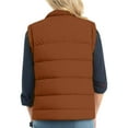 thumbnail image 4 of AUNVITO Women's Winter Sleeveless Puffy Jacket Lightweight Casual Coat with Pockets, V-Neck Loose Regular Fit Vest for Daily Wear, 4 of 7