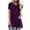 Deep Purple, variant on Summer Tops For Women Flowy Long Shirts Solid Color Crew Neck Long Tunics Or Tops To Wear With Leggings Short Sleeve Blouses Shirts