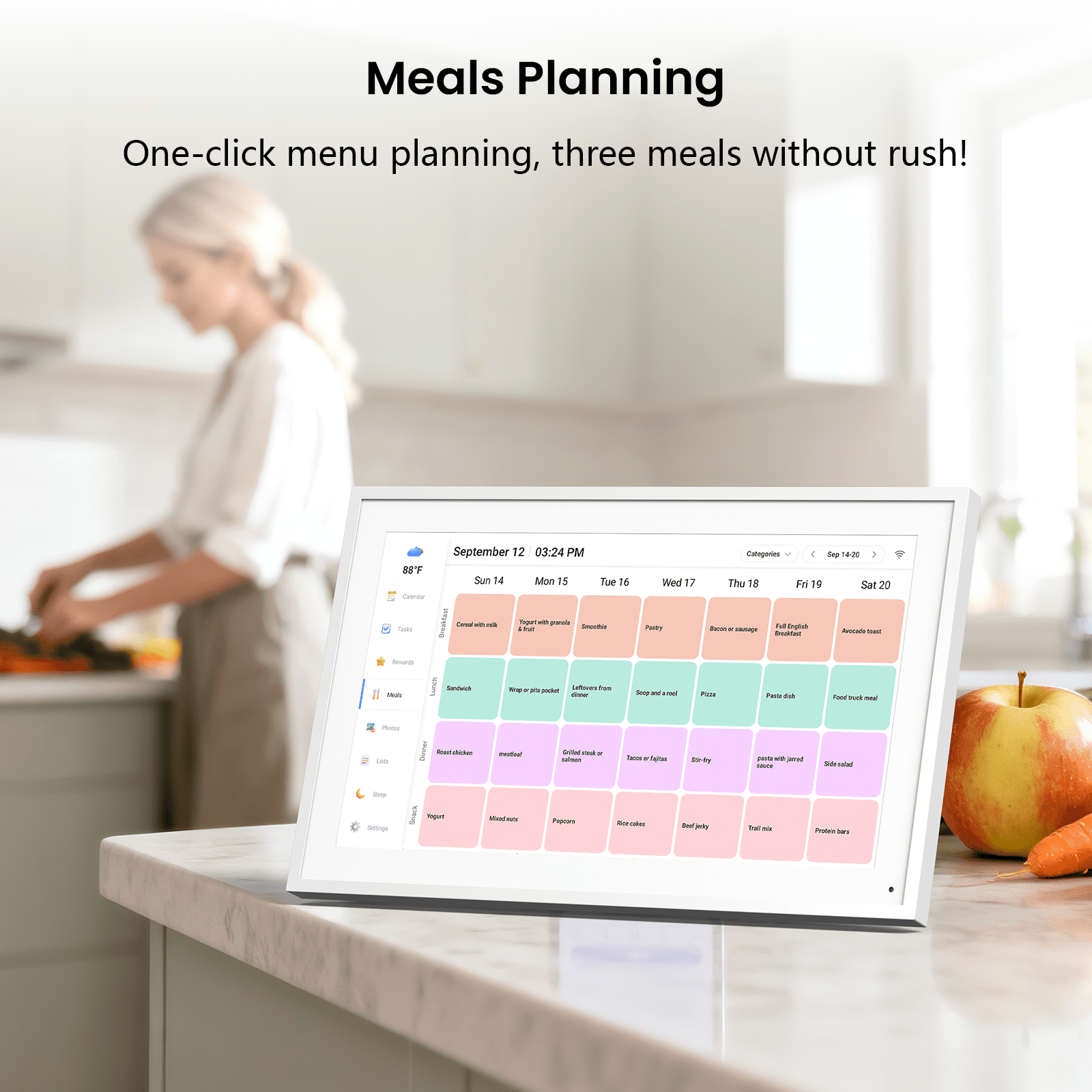 NEWYES 15.6" Digital Calendar 2026 Holiday Planning, Smart Family Schedules Meal Planner & Chore Chart,  Interactive Touchscreen, Wall & Desk Digital Picture Frame, Ideal Gift Choice for Mom