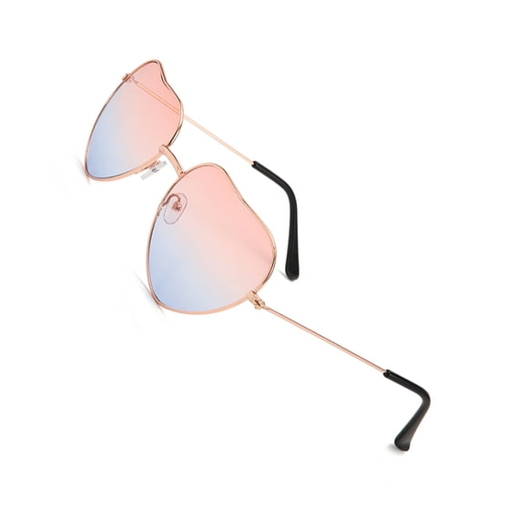 Gafas de sol Qarigey con lentes coloridas y montura metálica ligeras unisex Lentes Rojo arriba y azul