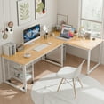 thumbnail image 6 of ZenSports 47-inch Home Office Computer Desk Modern Large MDF Adult Study Desk Natural, 6 of 9
