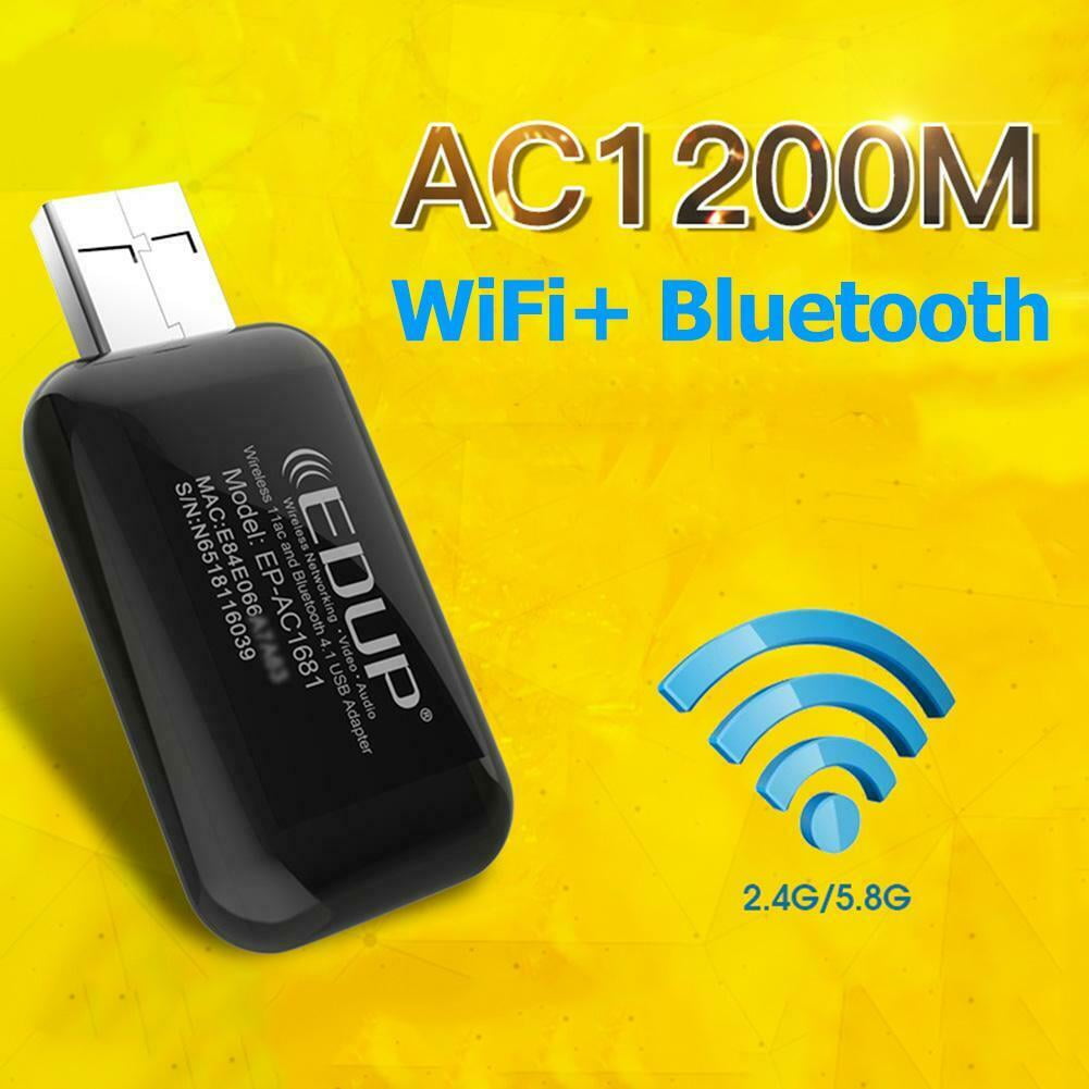 ovn synet kom videre EDUP EP-AC1681 2 in 1 AC1200Mbps 2.4GHz & 5.8GHz Dual Band USB WiFi Adapter  External Network Card with Bluetooth 4.1 Function - Walmart.com