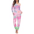 thumbnail image 1 of Pijama con estampado navideño para mujer, traje de manga larga, pantalones largos, ropa de casa, conjunto de dos piezas, ropa de dormir, invierno, envío directo, 1 of 4