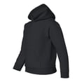 thumbnail image 2 of Gildan Big Girls 1x1 Rib Knit Hooded Pocket Sweatshirt, Style G18500B, 2 of 3