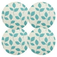 thumbnail image 3 of Round Placemats Plate Mats 15 Inch Non-Slip Heat Resistant Washable PVC Set Table Decoration for Kitchen Dining Turquoise Leaf, 3 of 7