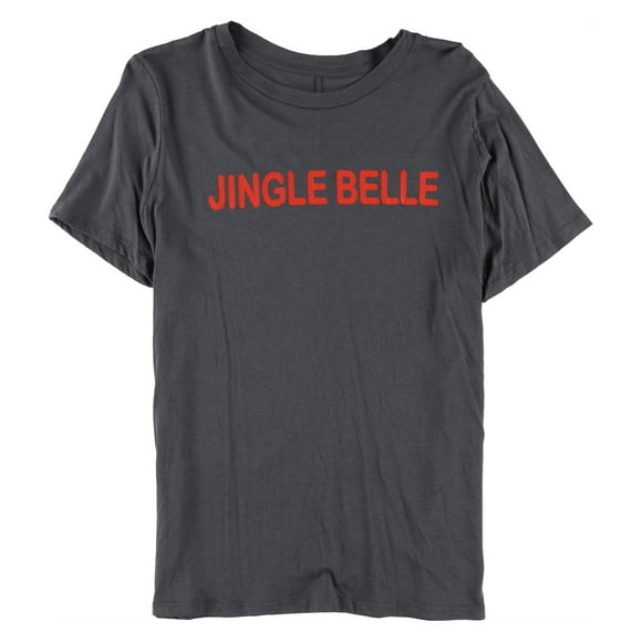 Carbon Copy Womens Jingle Bells Graphic T-Shirt, Grey, Large