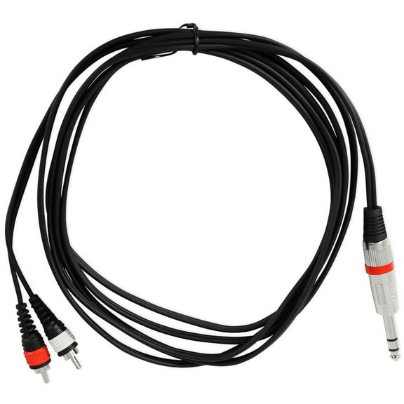 Rockville RNRTR10 10' 1/4" TRS to Dual RCA Cable 100% Copper