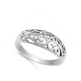 thumbnail image 4 of Filigree Designer Petite Ring Sterling Silver Oxidized Floral Band 925 Jewelry Female Male Size 7, 4 of 4