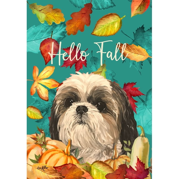 Shih Tzu - Hippie Hound Studios Fall House Flag