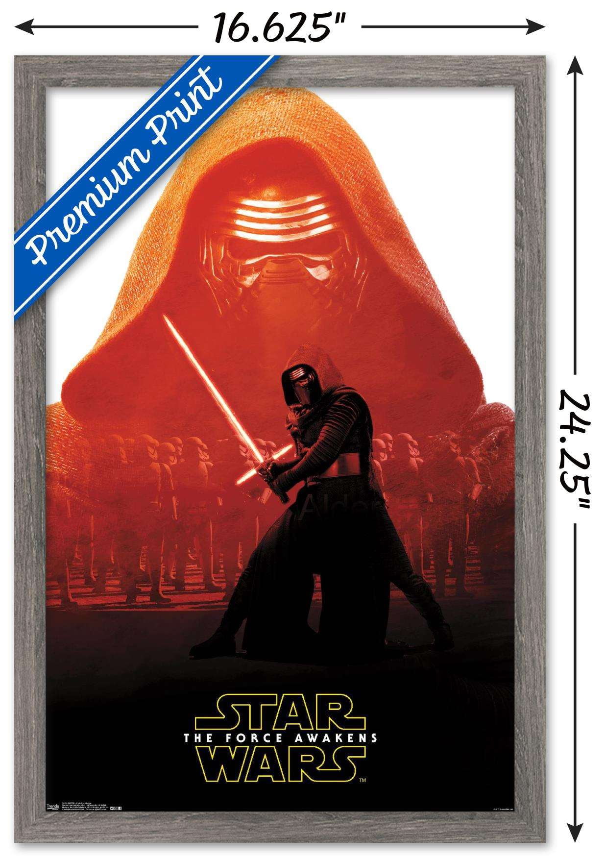 Star Wars: The Force Awakens - Kylo Ren Badge Wall Poster, 14.725" x 22.375", Framed