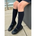 thumbnail image 4 of 3 Pack Kids Girls Unisex Soft Knee High School Uniform Dress Socks Seamless Toe Black White Navy Blue Burgundy, 4 of 5