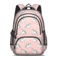 thumbnail image 2 of Unicorn and Wing Pink Pattern Backpack for School, Cute School Bag with Adjustable Shoulder Straps and Padded Back, 16.9"x12.6"x5.9", 2 of 5