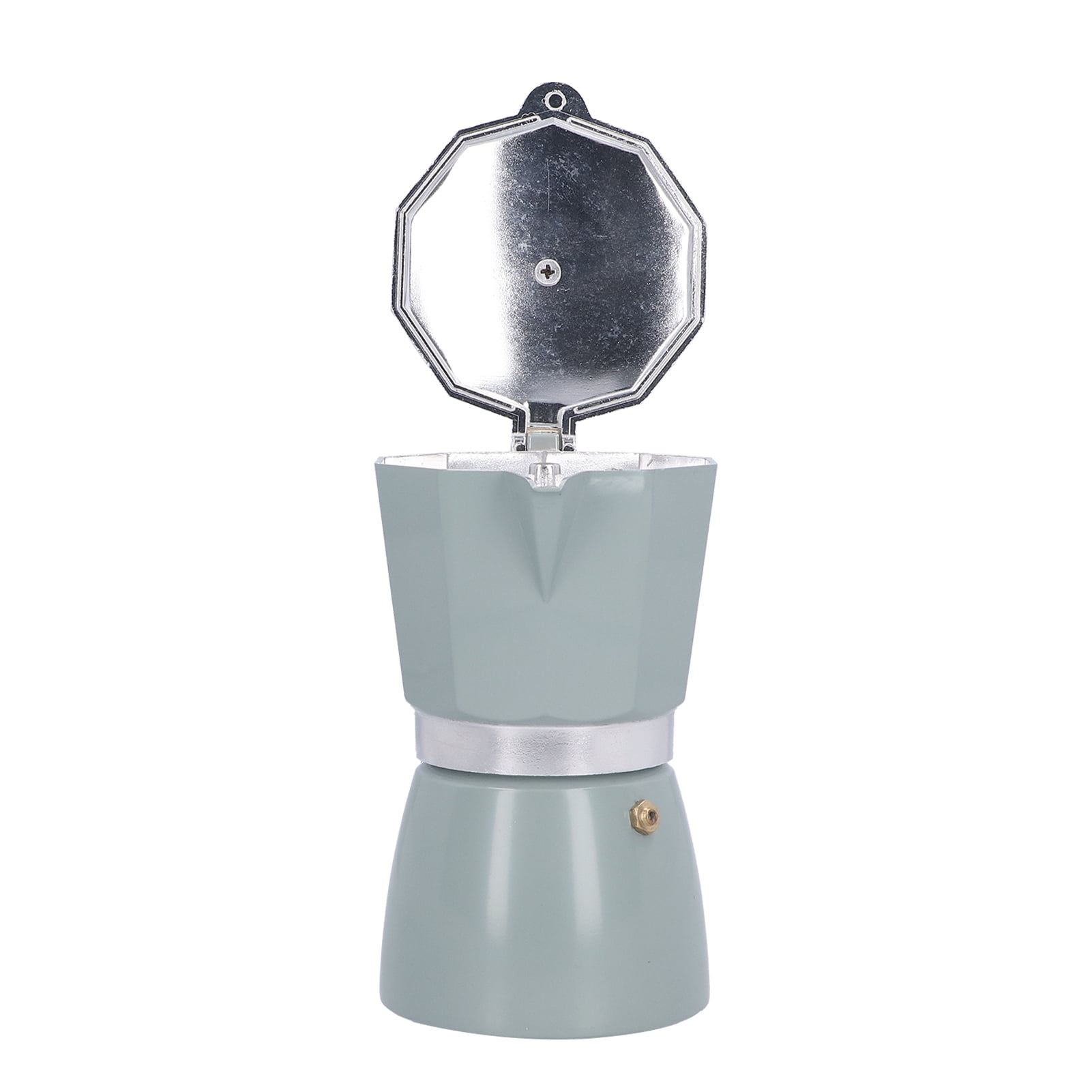 YAHHU 300ML 6-Cup Aluminum Stovetop Espresso Maker, Premium Classic Moka Pot Coffee Kettle for Gas and Camping Stoves, Authentic Italian Style Brewing, Cyan Blue Color (10.14 oz / 300 ml)