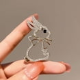 thumbnail image 3 of Mightlink Women Brooch Hollow Bunny Shape Decor Stainless Anti-slip Wear-resistant Coat Collar Hat Scarf Decoration Clothes Pin Garment Jewelry, 3 of 6