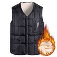 thumbnail image 3 of Timoontee Men's Winter Puffer Vest Casual Comfy Padded Waistcoat Warm Thickened Vest Sleeveless V Neck Vest Solid Button Down Quilted Vest Black XXXXXL, 3 of 6