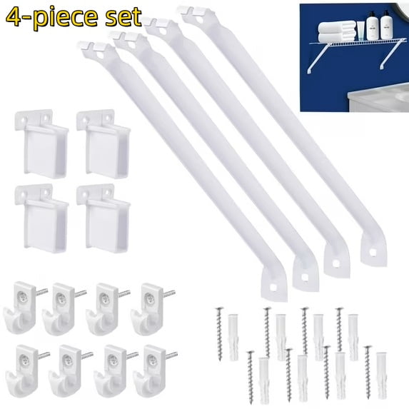 SINGOMON 4-Pcs Metal Shelf Bracket Set, 17 inch, Hidden Closet Shelf Brackets for Closets and Wall Brackets