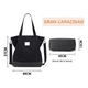 thumbnail image 2 of Bolso  Belug De Mano Lona Cercanías Alta Capacidad Para Mujer NEGRO, 2 of 3