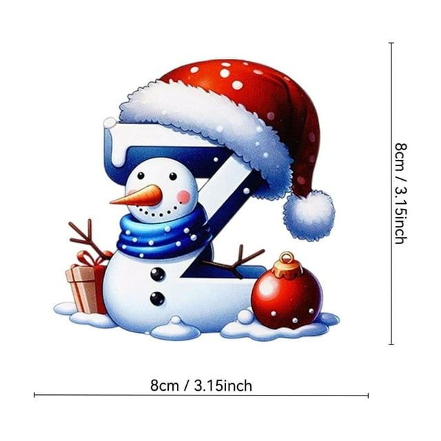 Christmas Tree Decorations,Acrylic 2D Cute Snowman Letter Hanging Decoration for Christmas Tree Festival