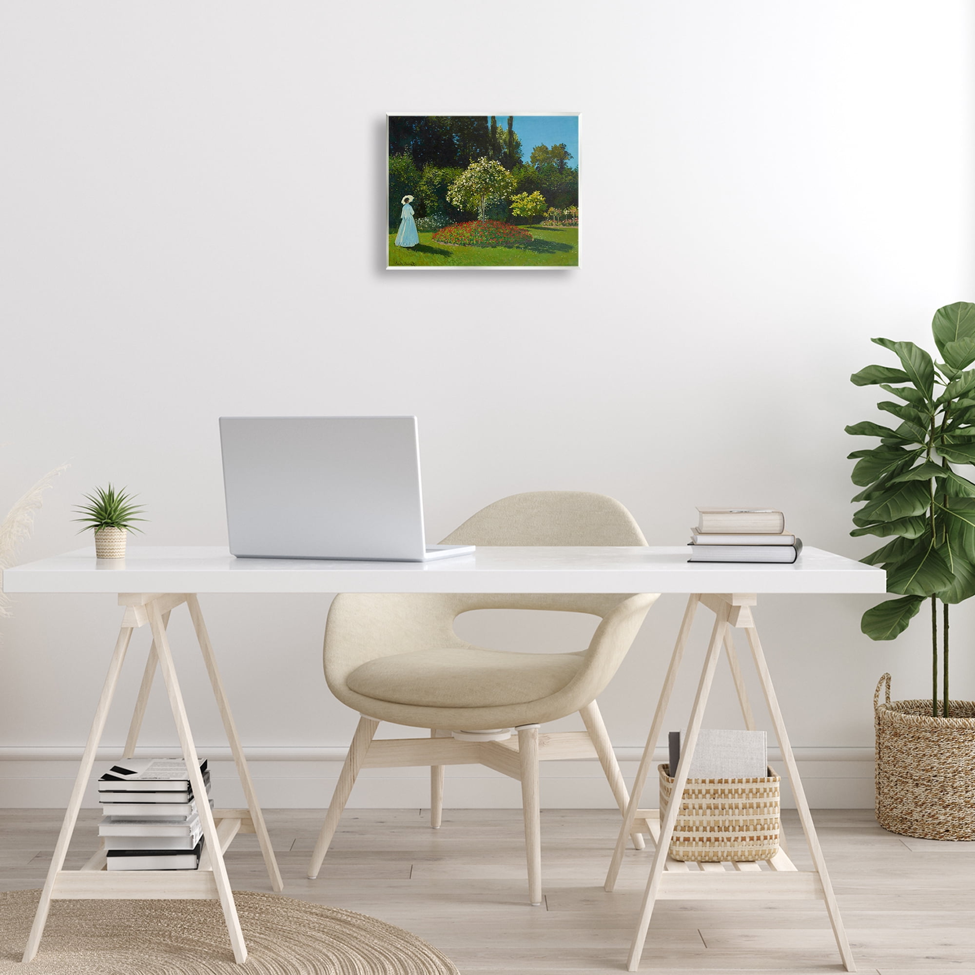 Stupell Industries Classic Monet Lady in Garden Landscape & Nature Painting Unframed Art Print Wall Art, 14 x 11