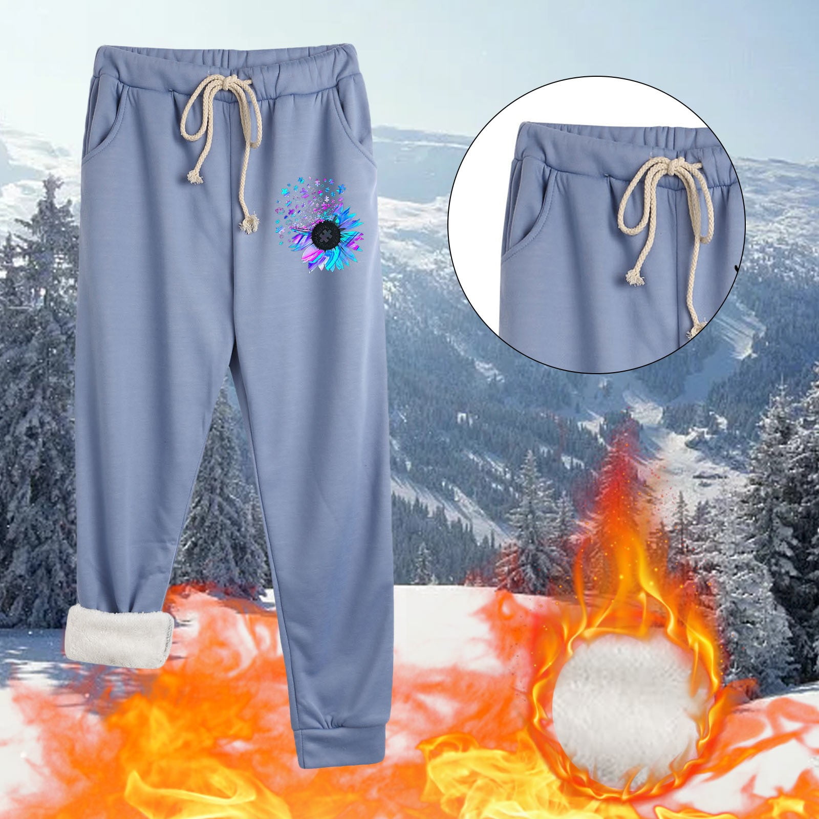 ShomPort Women's Winter Warm Track Pants Thermal Padded Jogger Pants  Drawstring Athletic Sweatpants with Pockets - Walmart.com