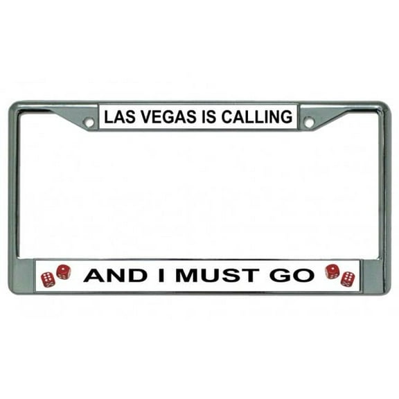 Las Vegas Is Calling Chrome License Plate Frame