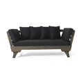 thumbnail image 2 of Christopher Knight Home Ottavio Outdoor Daybed with Cushions by Gray/ Black 2, 2 of 5