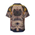 thumbnail image 2 of Naloa Pug dog Yoga Men's Loose Fit Cuban Collar Short-Sleeve Shirt with Button-down and Chest Pocket for Everyday Wear Outings - 3X-Large, 2 of 7