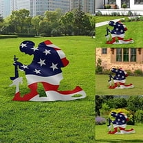 4th of July Garden Decorations Outdoor American Flag and Flag Art Garden Decor