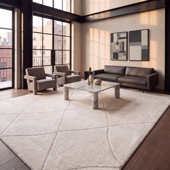 SAFAVIEH Melody Patrick Modern Area Rug, Ivory/Beige, 5'3" x 7'6"