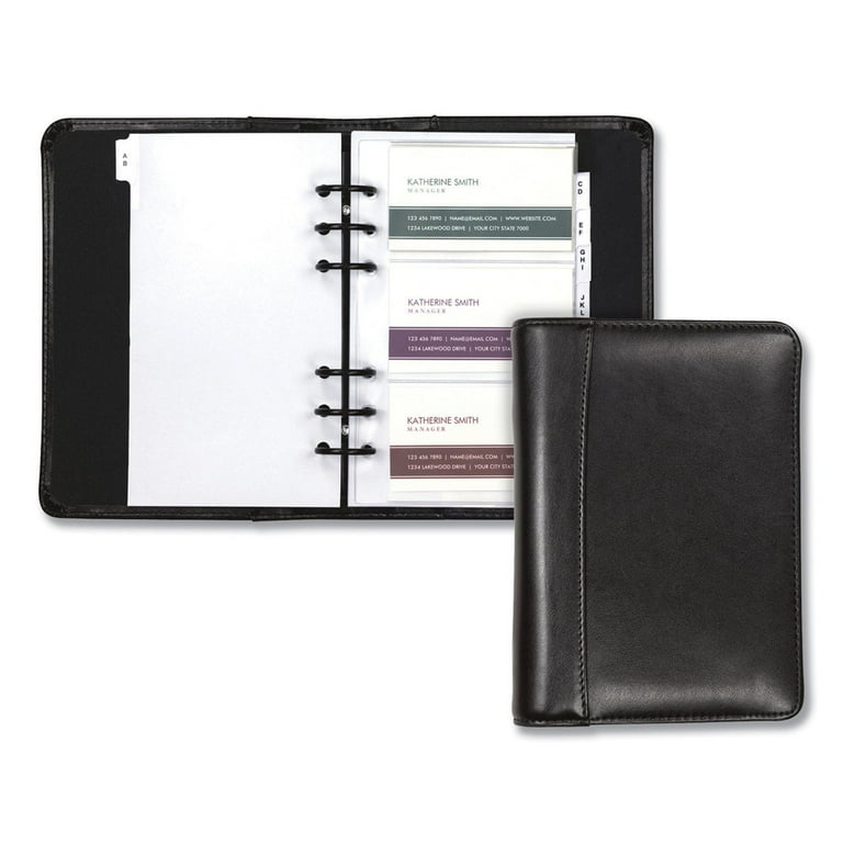 Regal Leather Business Card Binder, Holds 120 2 x 3.5 Cards, 5.75 x 7.75, Black Regal Leather Business Card Binder, Holds 120 2 x 3.5 Cards, 5.75 x 7.75, Black