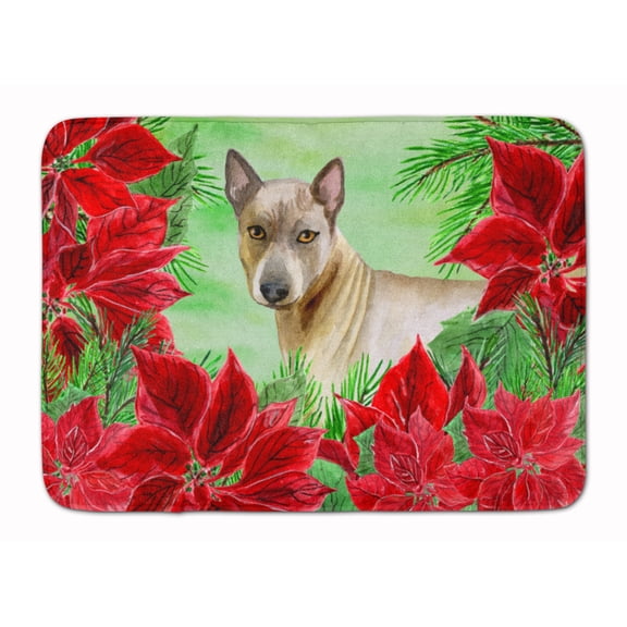 Thai Ridgeback Poinsettas Machine Washable Memory Foam Mat