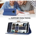thumbnail image 4 of Galaxy Note 9 Case,Note 9 Wallet Case, [Luxurious Romantic Carved Flower] Leather Wallet Case with [Inside Makeup Mirror] and [Kickstand Feature] for Galaxy Note 9 2018 Navy Blue, 4 of 7