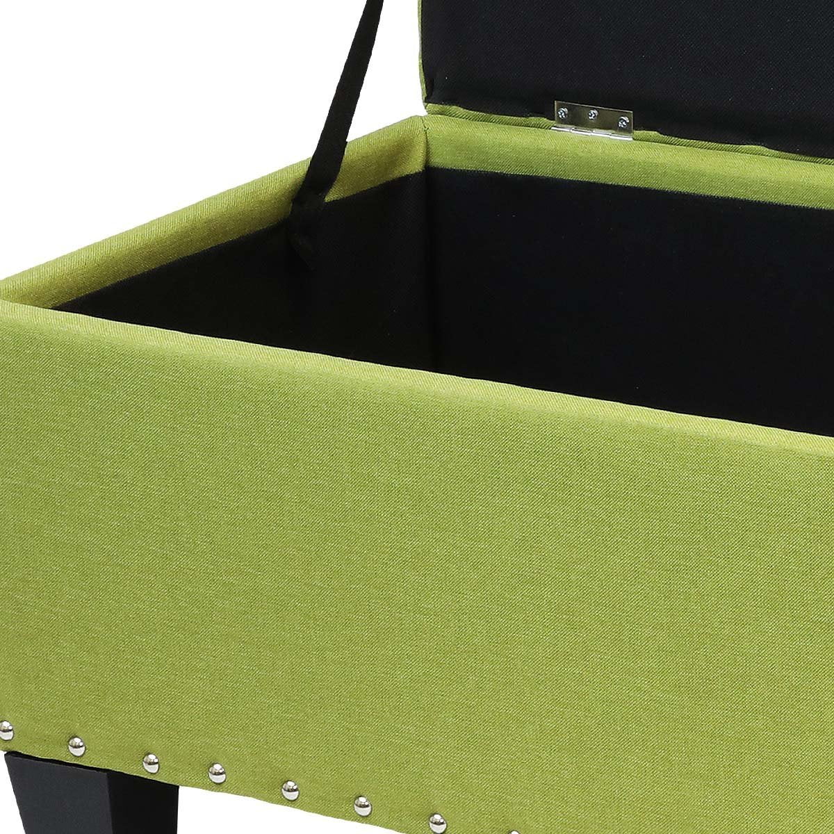 Magshion Rectangular Storage Ottoman Bench Tufted Footrest Lift Top Pouffe Ottoman, Coffee Table, Seat, Foot Rest, and more 24'', Linen Olive