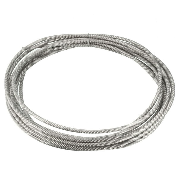 Stainless Steel Wire Rope Cable 4mm 0.16 inch Dia 26.2ft 8m Length 8 Gauge  304 Grade PVC Coated for Hoist Lifting Grinde 