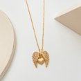 thumbnail image 3 of Collar de alas de moda coreana JAMW Diseño de lujo de luz femenina Temperamento versátil Colgante de cadena de clavícula de circón con microincrustaciones juego de 3 piezas dorado plateado negro, 3 of 5
