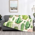 thumbnail image 2 of Yiaed Cactus And Succulent Print Blanket Throw Blanket Soft Cozy Flannel Blanket for Home Bed Sofa Couch Chair-80"x60", 2 of 6
