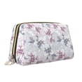 thumbnail image 2 of Picia Lilies Flowers Print Leather Makeup Bag Make Up Bag Travel Toiletry Bag for Her Girlfriend Teacher Teen Girl Gifts, 2 of 8
