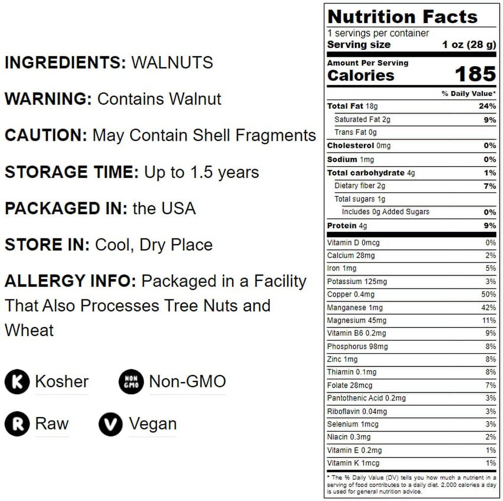 Food to Live, California Walnuts, 10 Pounds, Kosher, Vegan