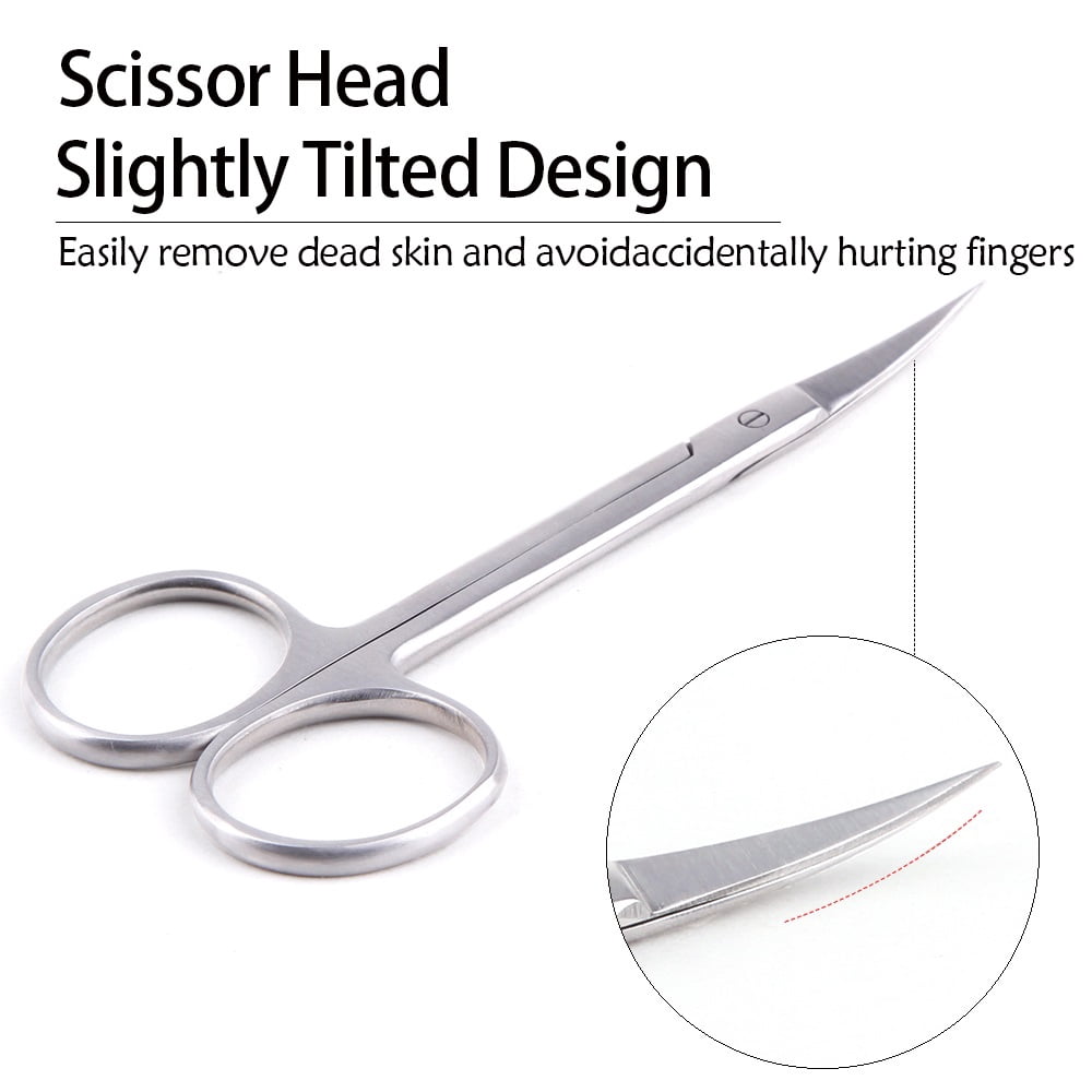 Manicure Scissors Cuticle Cut Curved Tip Pedicure Stainless Steel Nail Clipper