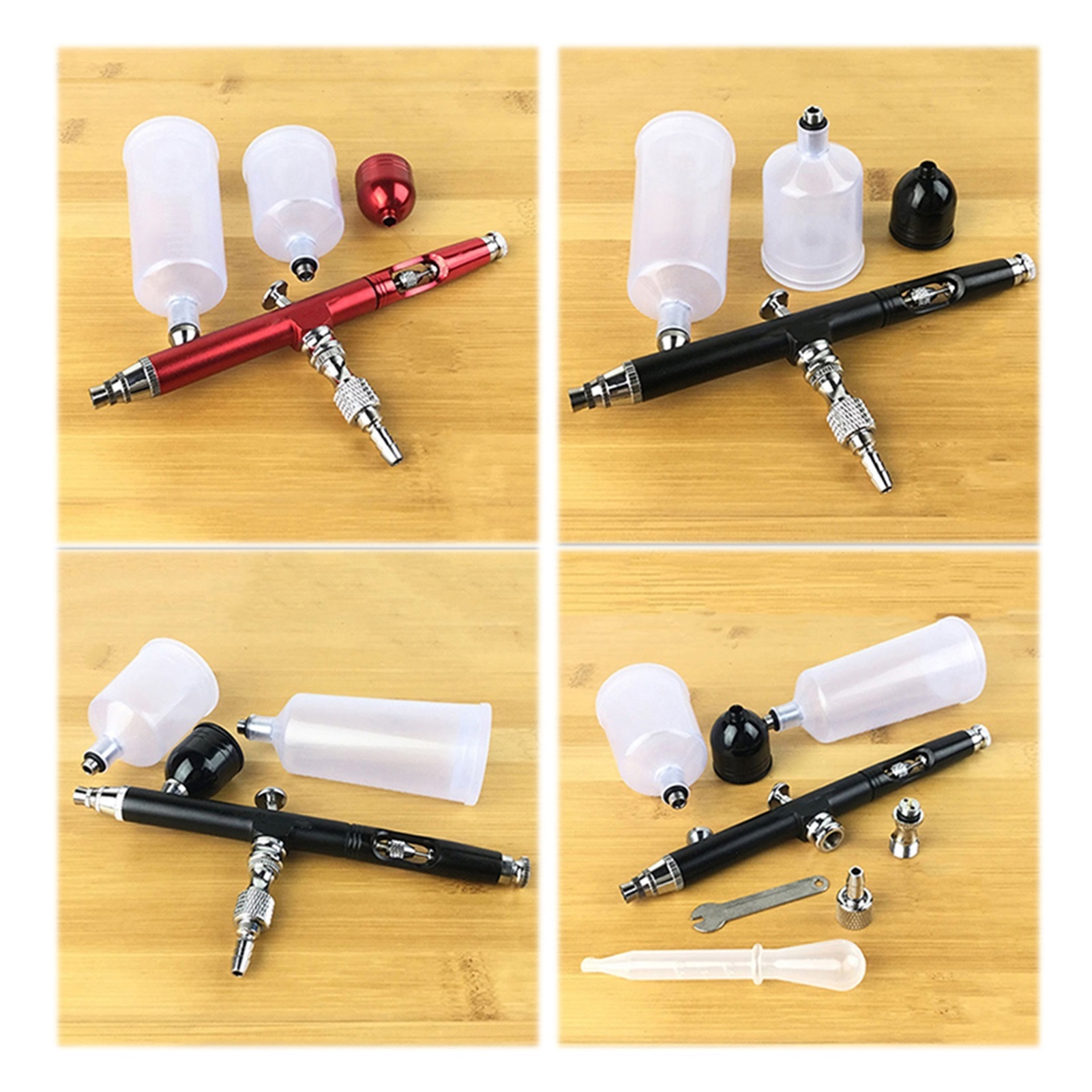 Airbrush Dual Action Gravity Feed 0.3mm Nozzle Spray Gun Cake Decorating Nail Manicure With Clean Kit ,Versatile applications
