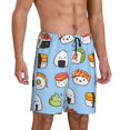 thumbnail image 2 of Gaeub Kawaii Sushi Printed Men's Short Pajama Pants, Lightweight Lounge & Sleep Bottoms Keep You Cool - Medium, 2 of 9