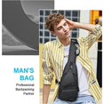 thumbnail image 5 of Bolso de hombro para hombre, bolso de pecho con puerto de carga USB y auriculares, mochila de viaje para hombre y mujer, 5 of 5