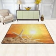 thumbnail image 2 of SKYSONIC 72x48in Tropical Starfish Sunrise Area Rug, Summer Ocean Water Non-Slip Floor Carpet for Indoor Living Dining Room and Bedroom Area, 2 of 7