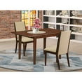 thumbnail image 4 of East West Furniture Norfolk 3-piece Wood Dining Set in Mahogany/Light Tan, 4 of 4